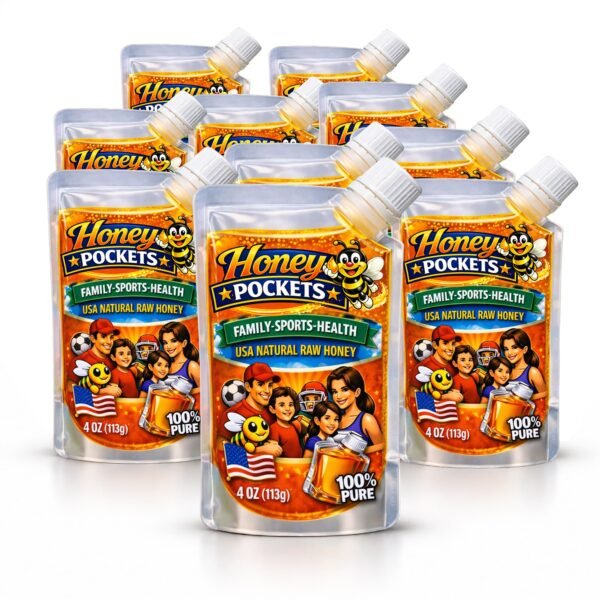 Honey B Pockets Raw Honey: Family Health – Performance 10 Pack