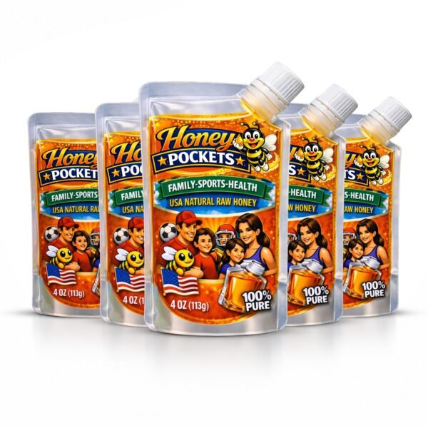 Honey B Pockets Raw Honey: Family Health – Adventure 5 Pack
