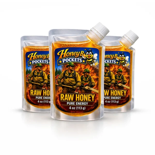 Honey B Pockets™ Raw Honey — Firefighter Edition. – Starter 3 Pack